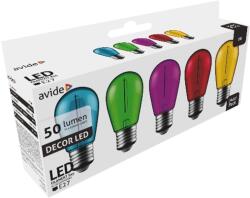 Avide Dekor Led Filament Fényforrás 1W E27 (Zöld/Kék/Sárga/Piros/Lila) (ABDLS44F-1W-B5)