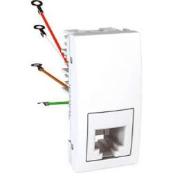 Schneider Electric Priza telefon RJ11 cu 4 contacte, 1M, Unica Alb (MGU3.490.18)