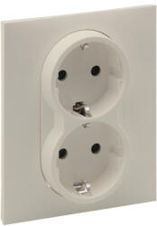 Legrand Priza dubla 2x2P+E, borne automate, cu protectie copii, ivoar, Legrand New Suno (721226)