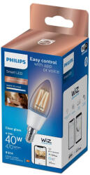 Philips Bec LED inteligent vintage Smart LED Philips, filament transparent, Wi-Fi, Bluetooth, C35, E14, 4.9W (40W), 470 lm, temperatura lumina reglabila (2700-6500K), 8719514372061 (871951437206100)