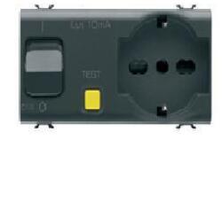 Gewiss Priza Interblocata Chorus 4M, 2P+E, 16A, P30/17, RCCB 1P+N, Negru (GW12322)