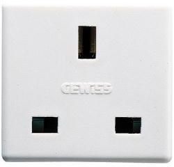Gewiss Priza Schuko Standard Britanic, 2M, 16A, 2P+E, Alb (GW20209)