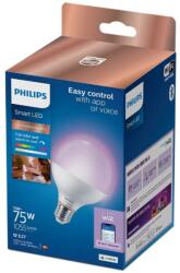 Philips Bec LED inteligent Smart LED PHILIPS, 11W, E27, 1055lm, Wi-Fi, lumina alba si colorata variabila, sticla mata, 8720169170919 (872016917091900)