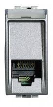 Legrand Priza Telefon Living Light Rj11 4/6, 1M, Aluminiu (NT4258/11N)
