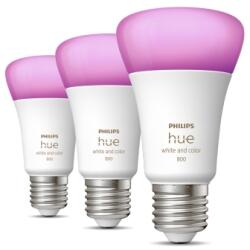 Philips Pachet 3 becuri LED RGB inteligente Philips Hue A60, E27, 6.5W, lumina colorata, 8719514328389 (871951432838900)