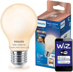 Philips Bec LED inteligent Smart Led Philips, Wi-Fi, Bluetooth, E27, 7W (60W), 806 lm, temperatura lumina reglabila (2700-6500K), sticla mata, 8719514371965 (871951437196500)