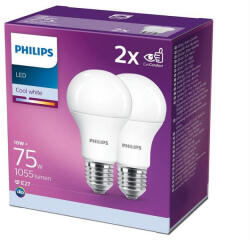 Philips Pachet 2 becuri LED Philips, EyeComfort, A60, E27, 10W (75W), 1055 lm, lumina alba (4000K), 8718699726997 (871869972699700)