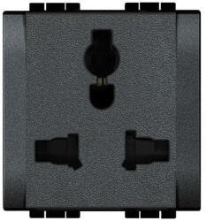 Legrand Priza modulara 2P+E multi-standard 2M, Anthracite, Living Light (L4139)