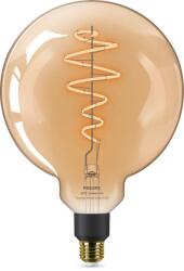 Philips Bec LED inteligent vintage Philips filament chihlimbar, Wi-Fi, Bluetooth, G200, E27, 6W (25W), 390 lm, temperatura lumina reglabila (2000-5000K), 20 cm, clasa energetica G, 8719514372160 (871951437216