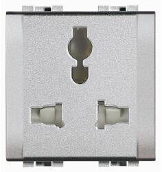 Legrand Priza 2P+T 5/6/10/13A -multistandard, Living Light 2M, aluminiu (NT4139)