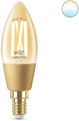Philips Bec LED inteligent vintage Wiz Connected, filament chihlimbar, Wi-Fi, Bluetooth, C35, E14, 4.9w (25W), 370 lm, lumina alba reglabila (2000-5000K), 8718699787257 (871869978725702)