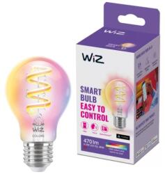 Philips Bec LED RGB inteligent WiZ A60, Wi-Fi/Bluetooth, E27, 6.3W (40W), 470 lm, lumina alba si colorata (2200-6500K), transparent, 8720169072176 (872016907217600)