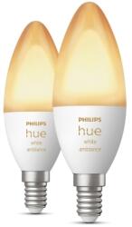 Philips Pachet 2 becuri LED inteligente Philips Hue B39, E14, 4W (25W), lumina alba (2200-6500K), 8719514356733 (871951435673300)