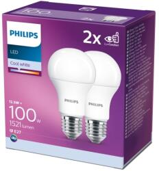 Philips Pachet 2 becuri LED Philips, E27, 12.5W (100W), 1521 lm, lumina alba (4000K), 8718699726959 (871869972695900)