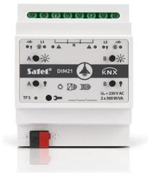 SATEL KNX-DIM 21 Univerzális kétcsatornás dimmer KNX automatizálási rendszerhez; max. 300 W/csatorna (KNX-DIM 21)