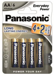 Panasonic LR6EPS-6BP-4-2F EVERYDAY POWER alkáli tartós elem, AA (ceruza), 6 db/bliszter (LR6EPS-6BP-4-2F)