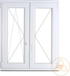Delta Műanyag Ablak Középen Felnyíló Bukó-nyíló Bal 120x150cm Fehér 5lk K=1, 1 Kilinccsel