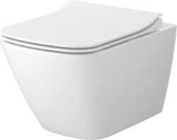 Cersanit City vas wc cu capac soft-close agăţat fără margine cu spălare turbionară alb lucios S701-884 (S701884)