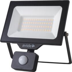 Avide Smd-led Fényveltő Slim 50w 5000lm 4000k Ip44 Pir Mozgásérzékelő Nw 17, 5x20cm Fekete (arfflnw-50w-pir)