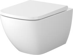 Cersanit Zen vas wc cu capac soft-close agăţat fără margine cu spălare turbionară alb lucios S701-882 (S701882)