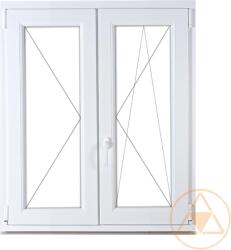 Delta Műanyag Ablak Középen Felnyíló Bukó-nyíló Jobb 120x150cm Fehér 5lk K=1, 1 Kilinccsel