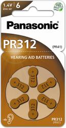 Panasonic Cink-levegő elem, PR41 6 db (PR312L/6LB) (PR312-6LB)