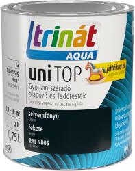 Trilak Aqua Unitop Selyemfényű Zománc Festék 0, 75l, Fekete Ral 9005