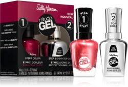 Sally Hansen Miracle Gel set de lacuri de unghii și top coat culoare 940 Bordeaux-Glow