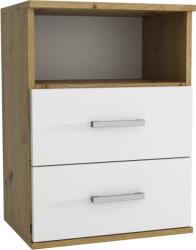 D & L éjjeliszekrény, 48x65, 5x35cm, Genf 3 2s, Sonoma Tölgy Fehér