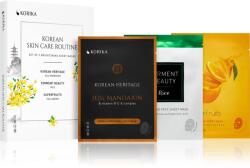 KORIKA KOREAN SKIN CARE ROUTINE SET OF 3 BRIGHTENING SHEET MASKS set pentru o piele mai luminoasa Masca de fata
