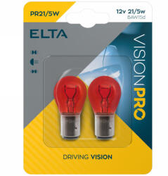elta Vision Pro PR21/5W jelzőizzó 12V 21W, piros, 2db/bliszter (EB0383TC)