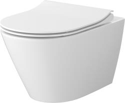 Cersanit City vas wc cu capac soft-close agăţat fără margine cu spălare turbionară alb lucios S701-883 (S701883)