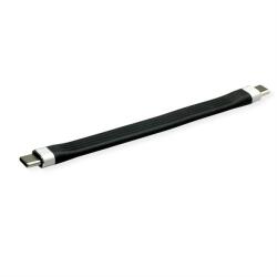 Roline USB-C Apa - USB-C Apa Adat- és Töltőkábel 0.1 - 1 m, Fekete