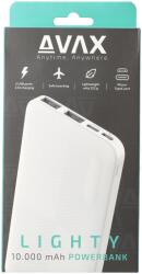 AVAX PB104W LIGHTY 10.000mAh USB-C Külső Akkumulátor, Fehér (PB104W)