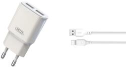 XO L92? 2X USB-A Hálózati Töltő + USB-C Kábel - 1M, Fehér