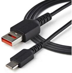 StarTech Secure USB-A Apa - USB-C Apa 2.0 Töltőkábel - 1 m, Fekete