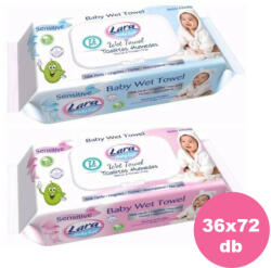 Lara Sensitive Kupakos törlőkendő - 36x72 db