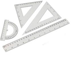 Vonalzókészlet, 30cm, vonalzó, szögmérő, 45° és 60° háromszög vonalzók 4 db/csom (526-4) - web24