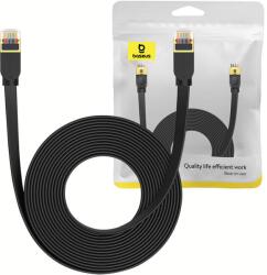 Baseus UTP CAT7 Lapos Patch Kábel - 8 m, Fekete