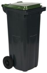  Pubela de exterior din plastic pentru deseuri sortate, volum 120 l, gri/verde M1208004 Cos de gunoi