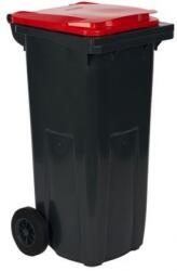  Pubela de exterior din plastic pentru deseuri sortate, volum 120 l, gri/rosie M1208005 Cos de gunoi