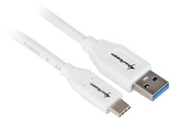 Sharkoon USB 3.1 Gen2 Type-A - Type-C AdatKábel - 0.5 m, Fehér
