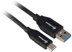 Sharkoon USB 3.1 Gen2 Type-A - Type-C Adatkábel - 0.5 m, Fekete