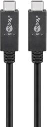 Goobay 38873 USB-C Apa - USB-C Apa 3.2 Adat és Töltőkábel - 1 m, Fekete