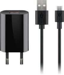 Goobay 44982 Micro-USB / USB-A Hálózati Töltő Készlet - 5W, Fekete