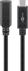Goobay 61038 USB-C Apa - USB-C Anya 3.2 Hosszabbító Kábel - 1 m, Fekete