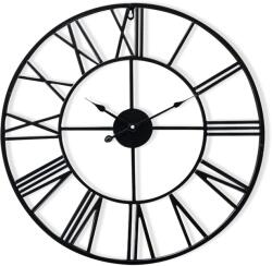 Casa Chic Queensway 60 falióra, fémkeret, csendes, Ø 60 cm (ANTIC-CLOCK-60-BLK) (ANTIC-CLOCK-60-BLK) - klarstein