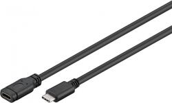 Goobay 45393 USB-C Apa - USB-C Anya 3.0 Hosszabbító Kábel - 1 m, Fekete