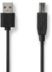 Nedis CCGL60101BK30 USB-A Apa - USB-B Apa 2.0 Adat és Töltő Kábel - 3 m, Fekete