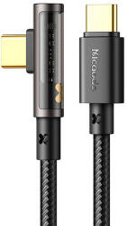 Mcdodo USB-USB-C Prism 90 Fokos Kábel CA-3401, 100 W, 1, 8 m, Fekete (CA-3401)